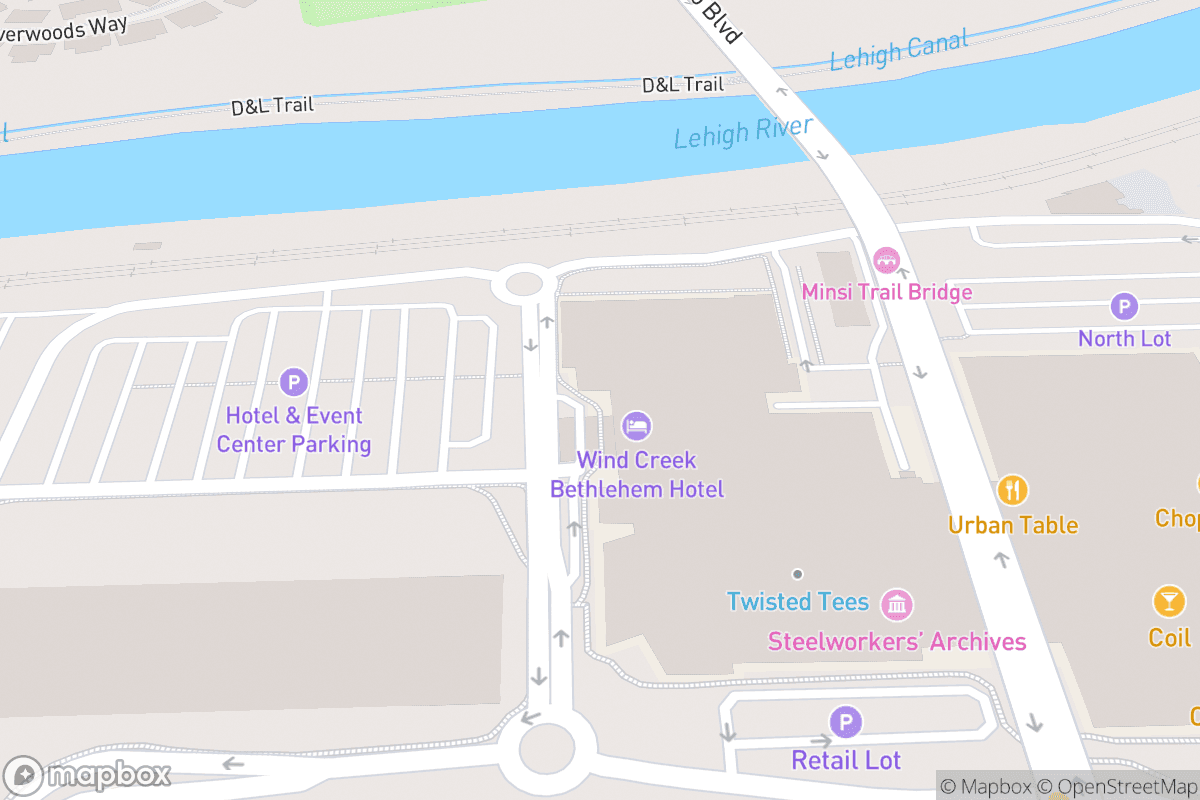 Map of The Wind Creek Event Center