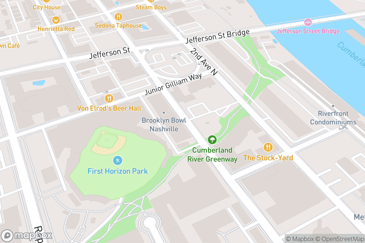 Map of Brooklyn Bowl Nashville