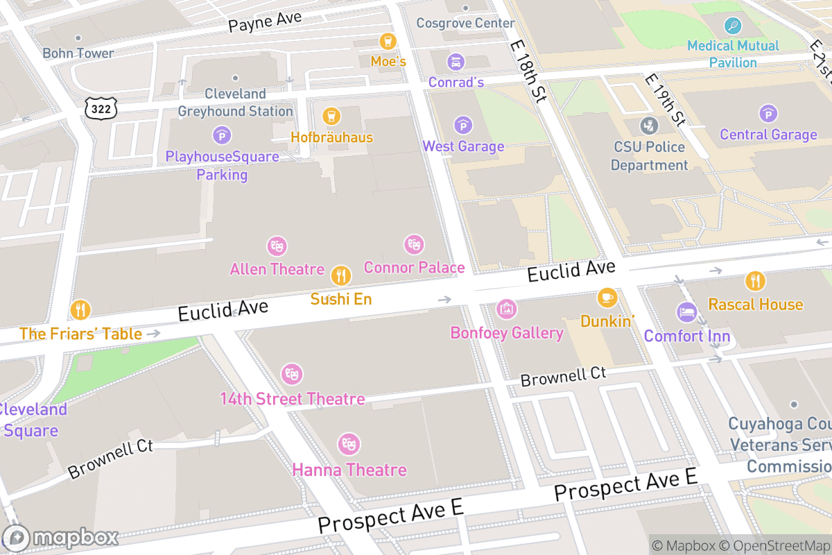 Map of Connor Palace at Playhouse Square