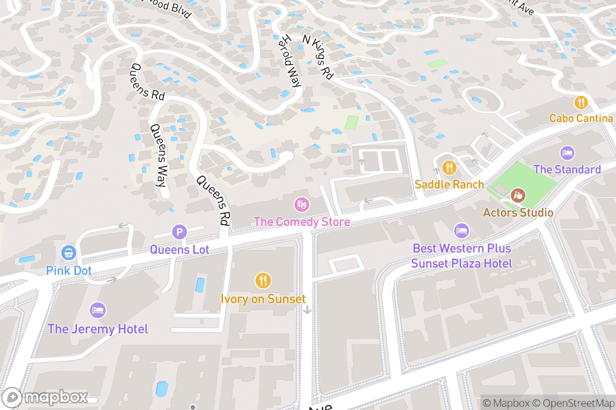 Map of The Comedy Store (Main Room)