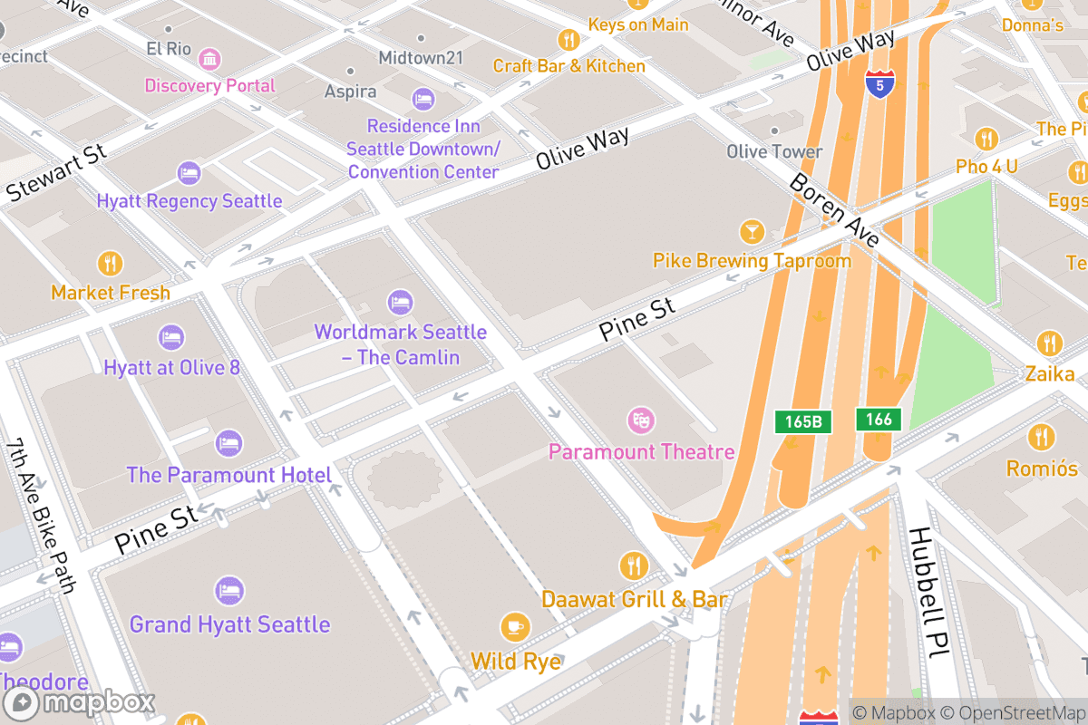 Map of Paramount Theatre