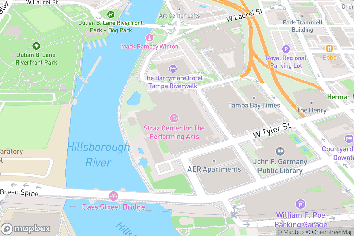 Map of Tampa Bay Perf Arts Ctr Ferguson Hall