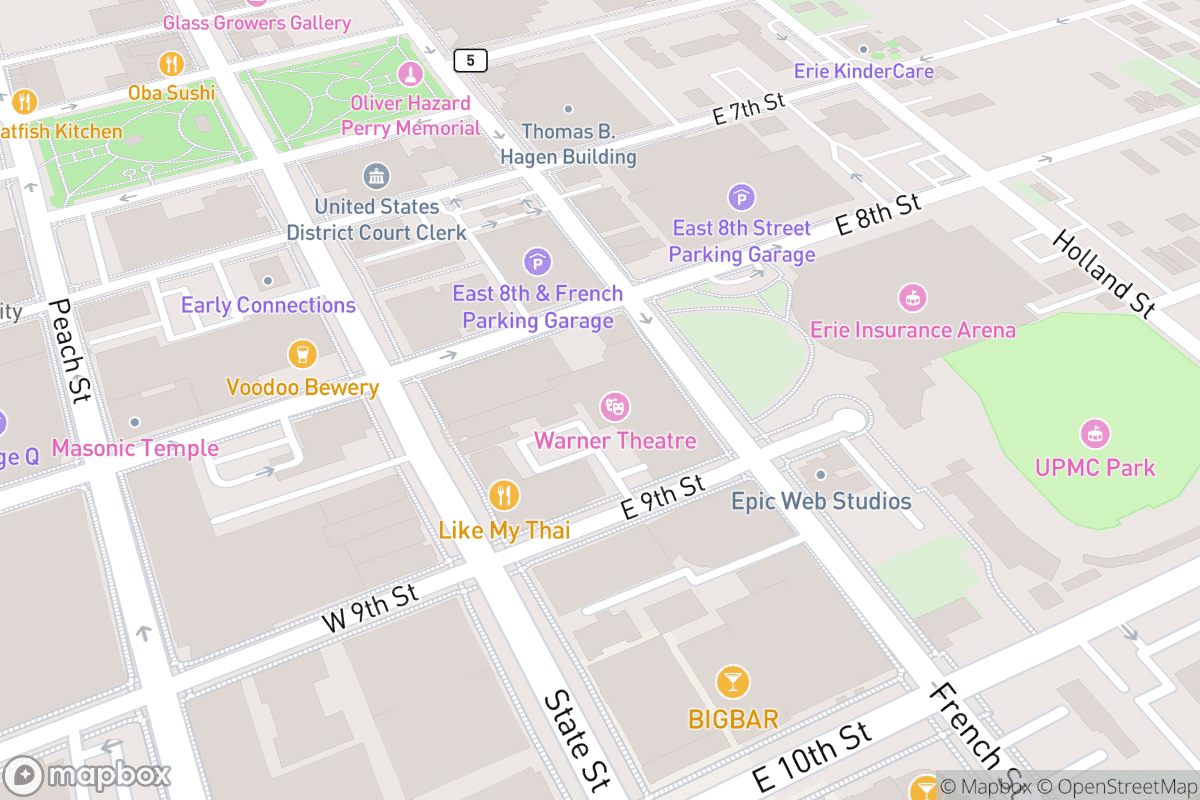 Map of Warner Theatre