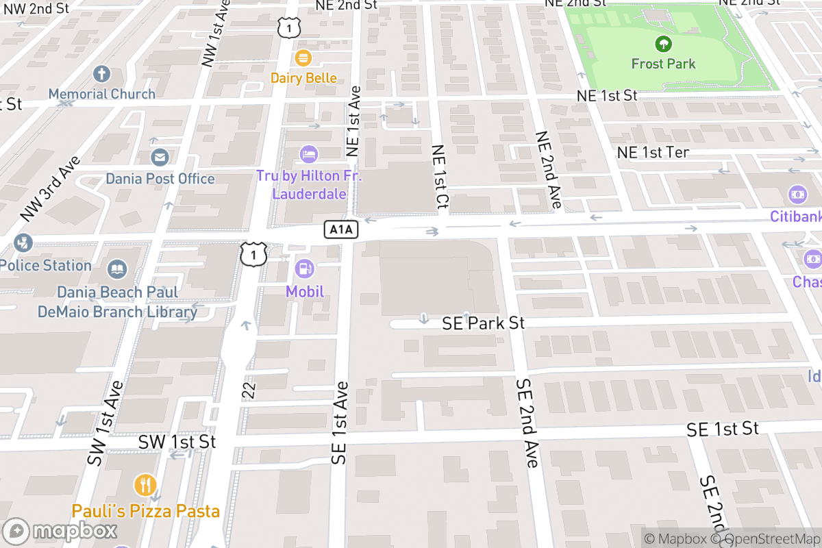 Map of Dania Improv Comedy Theatre