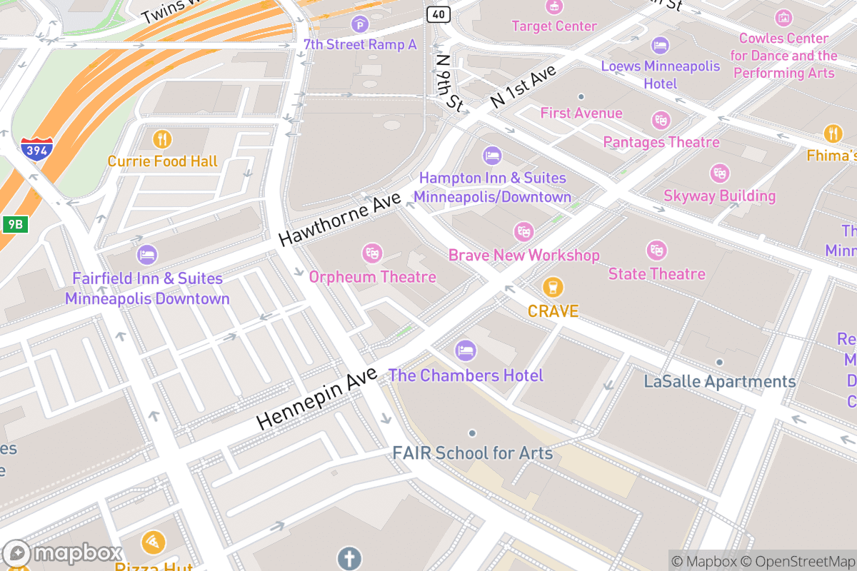 Map of Orpheum Theatre