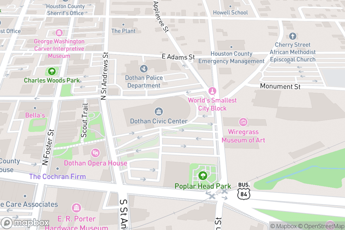 Map of Dothan Civic Center