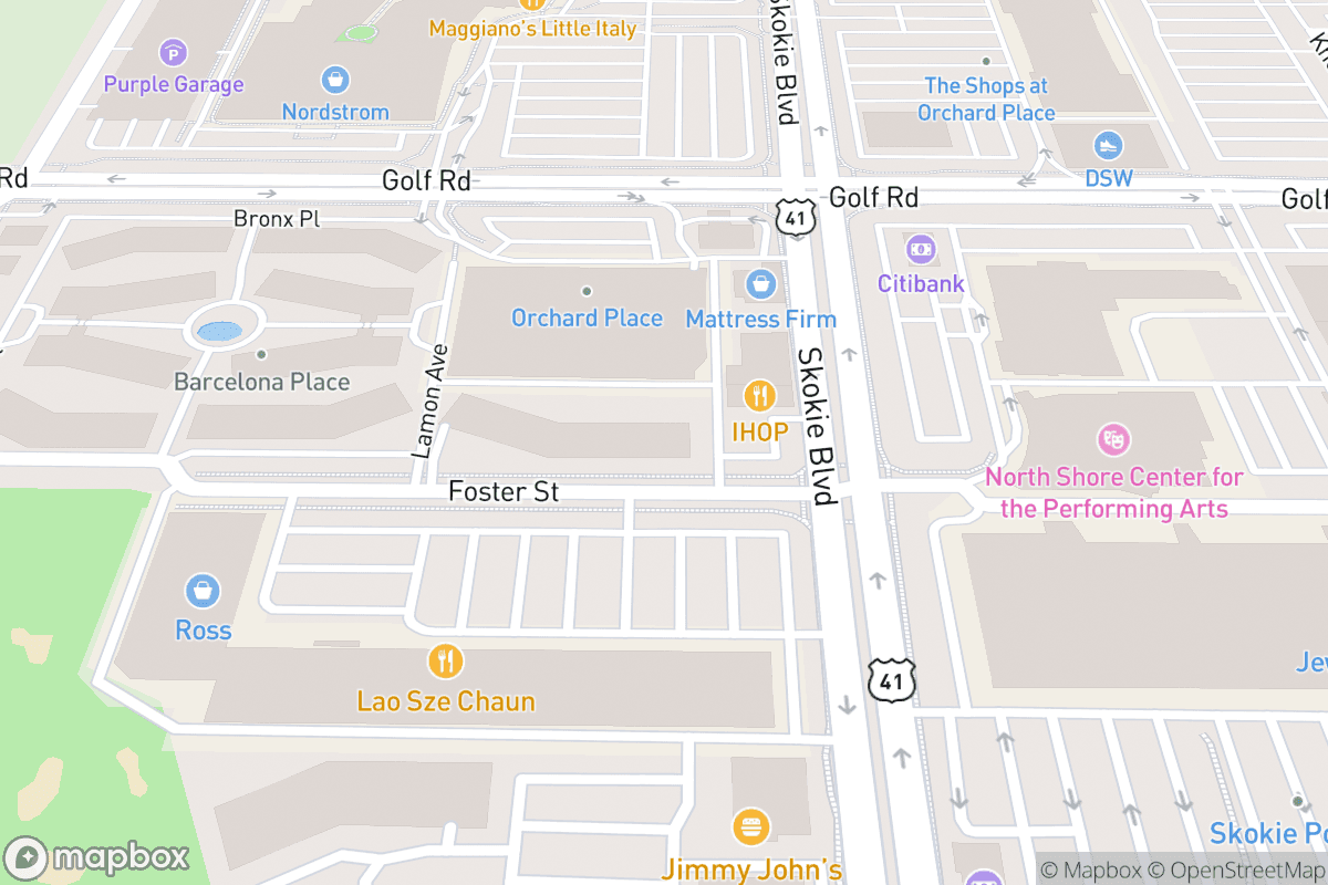 Map of North Theatre at North Shore Center for the Performing Arts     