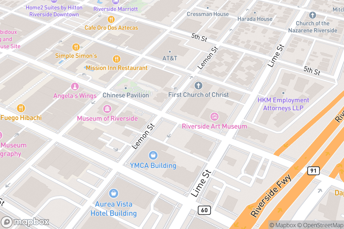 Map of Riverside Municipal Auditorium