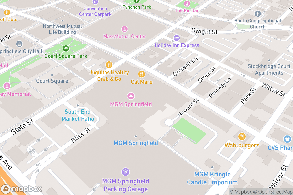 Map of Aria Ballroom at MGM Springfield