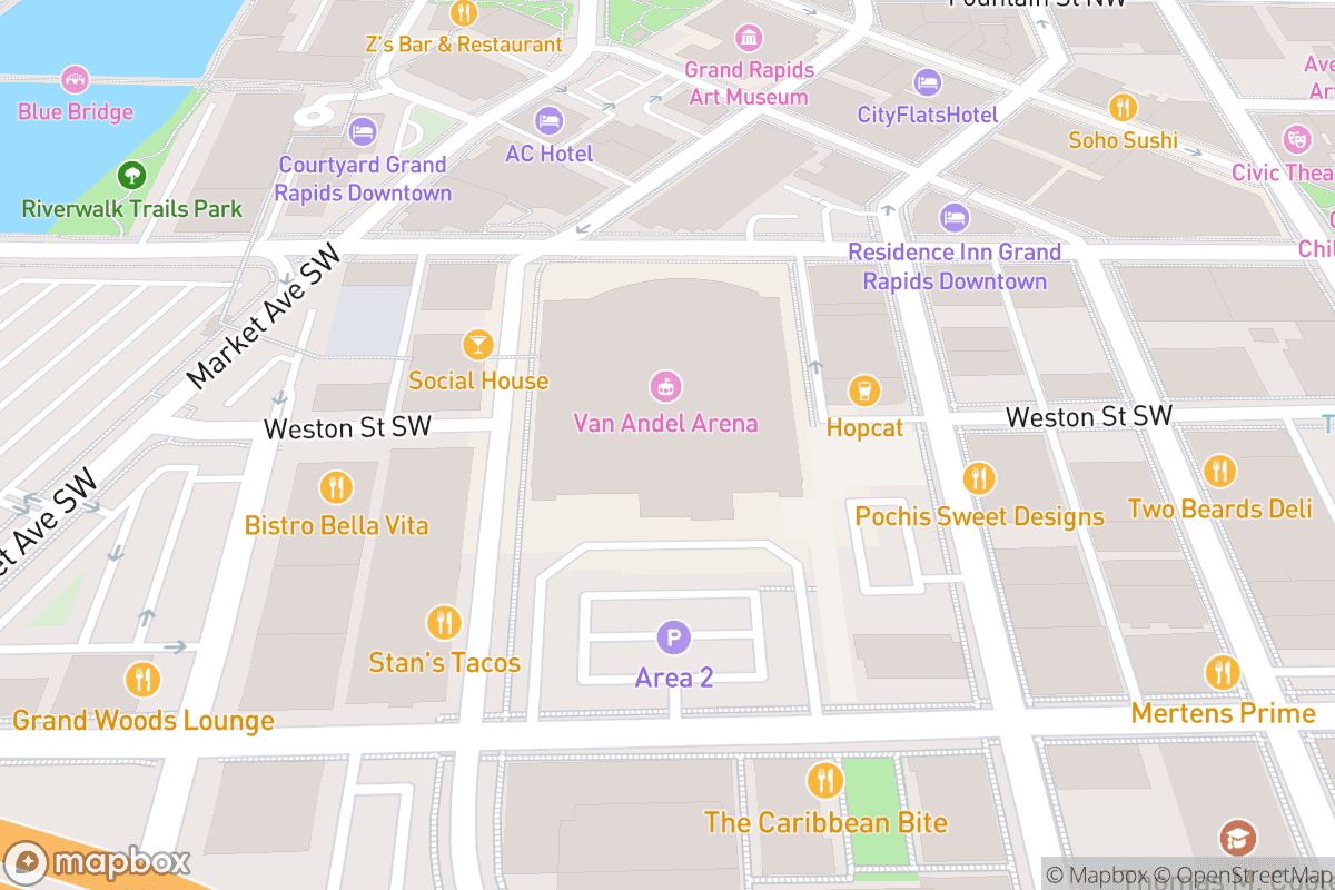 Map of Van Andel Arena