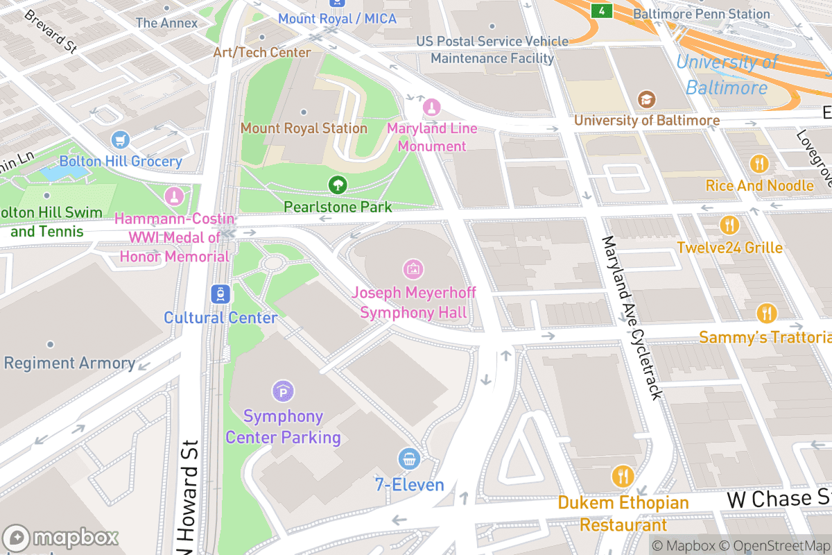 Map of Meyerhoff Symphony Hall