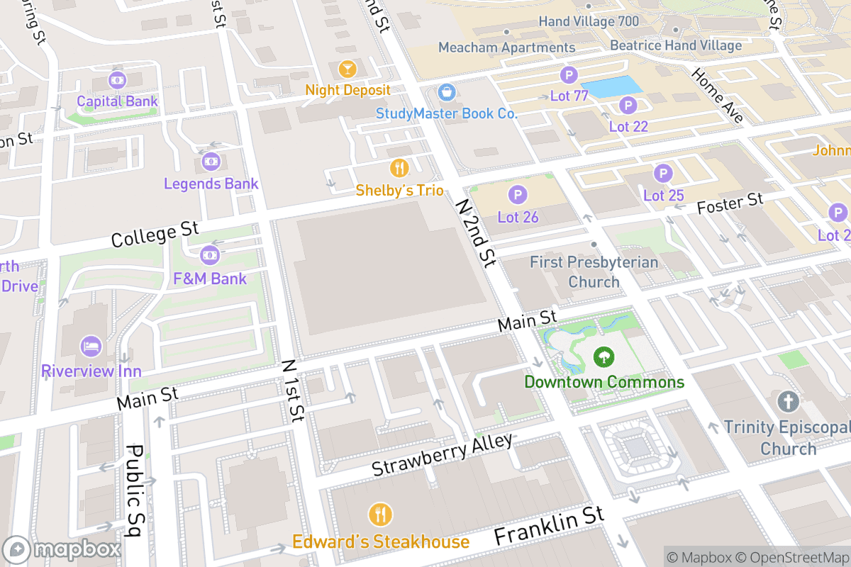 Map of F&M Bank Arena