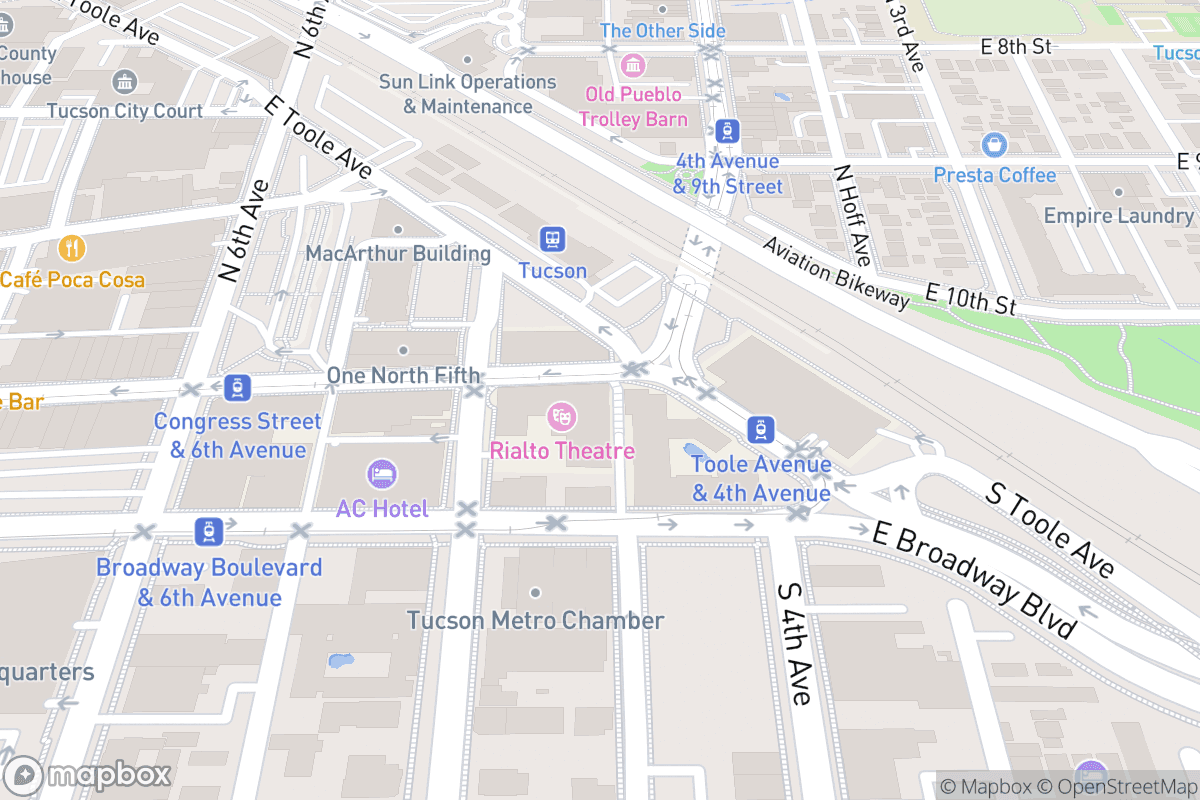 Map of Rialto Theatre-Tucson