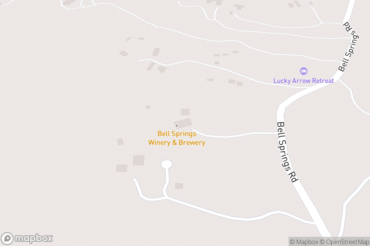Map of Bell Springs Winery & Brewery