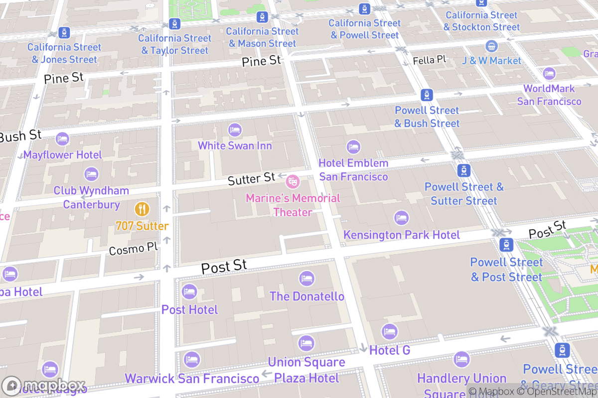 Map of Marines' Memorial Theatre