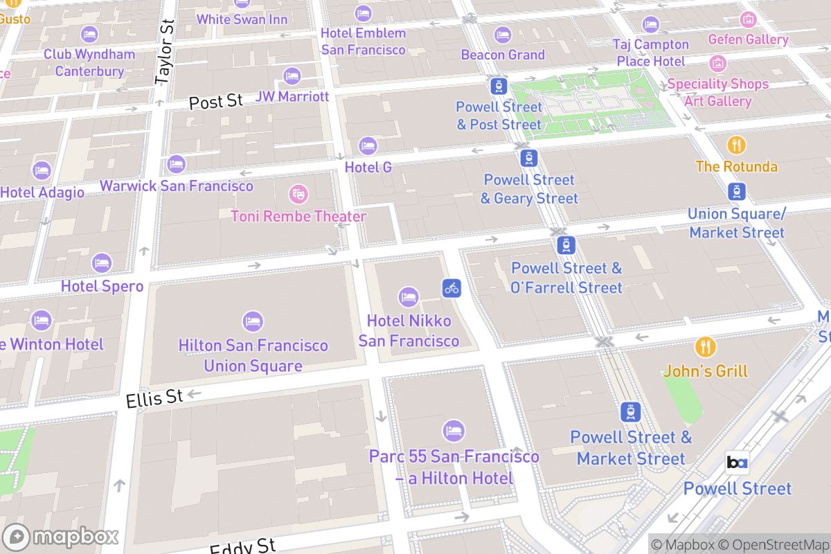 Map of Feinstein's at The Nikko