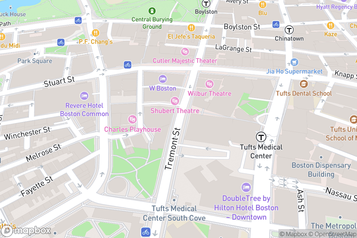 Map of Boch Center Wang Theatre