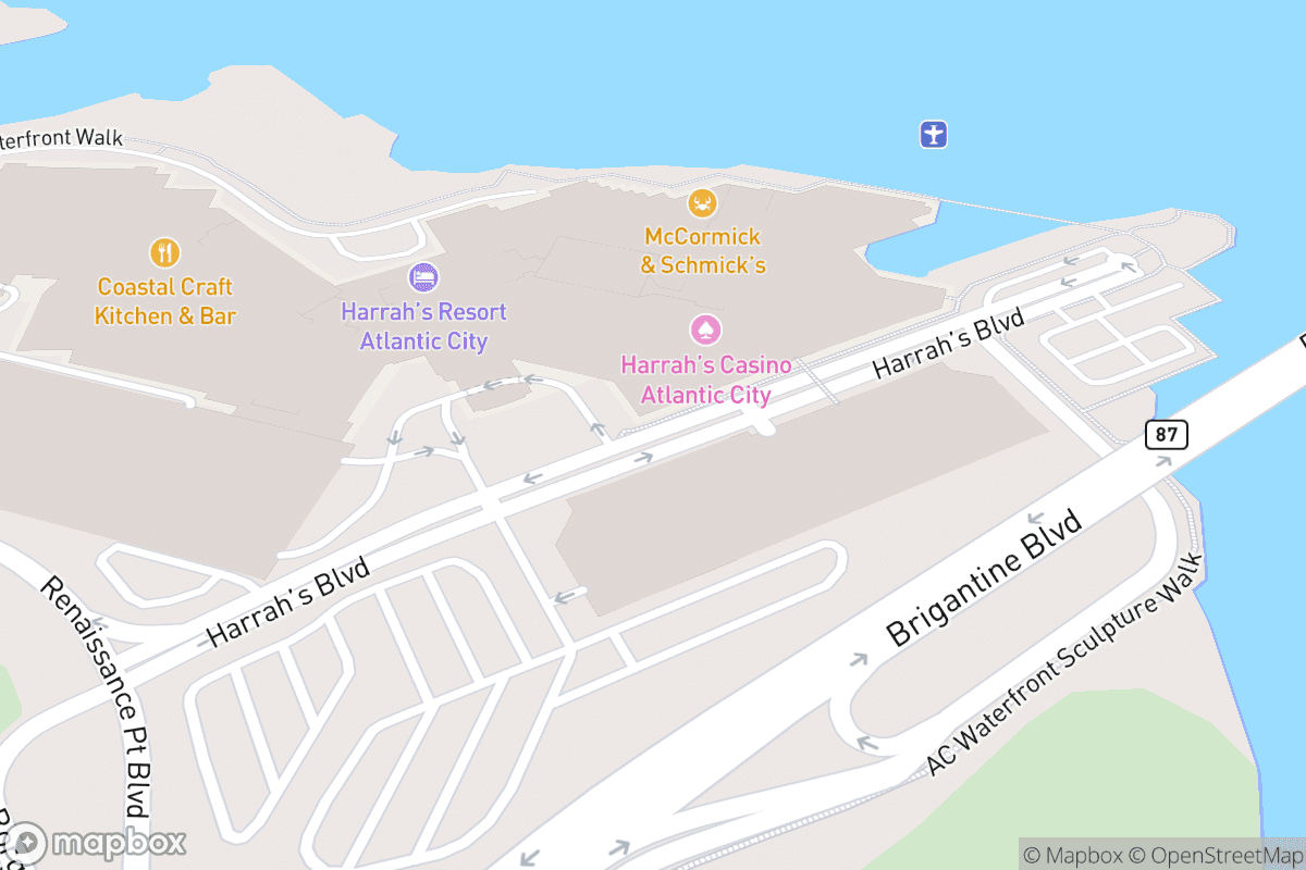Map of The Concert Venue at Harrahs Atlantic City