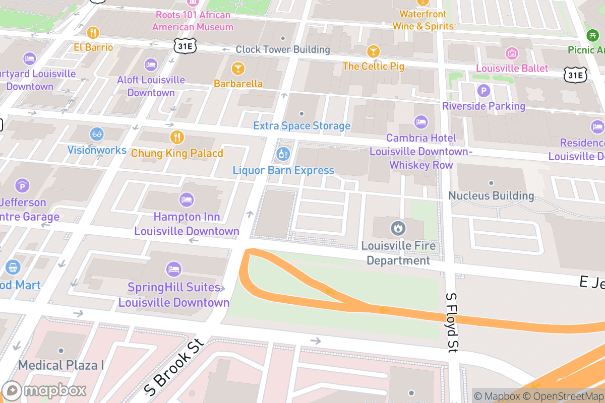 Map of Louisville Comedy Club