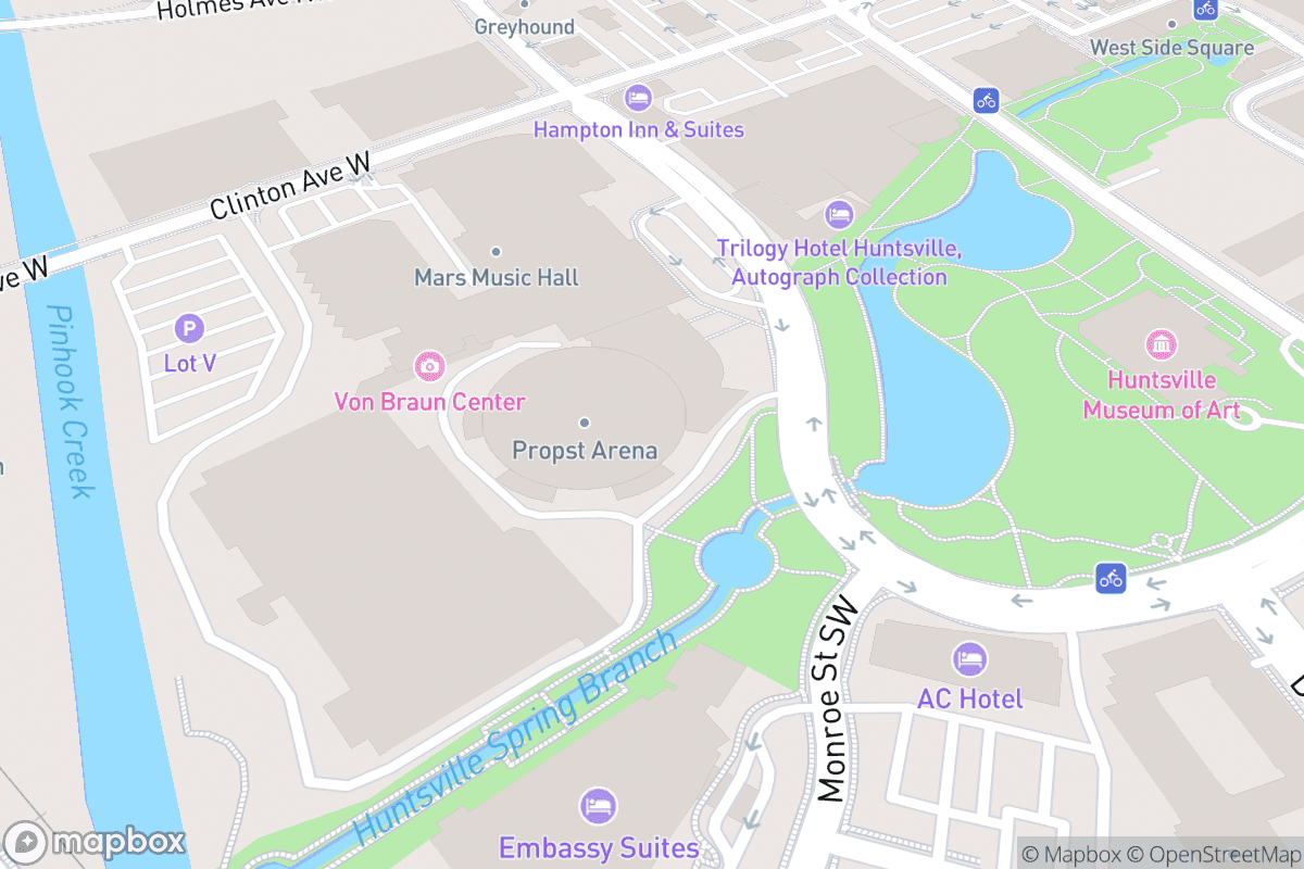 Map of Von Braun Center Playhouse