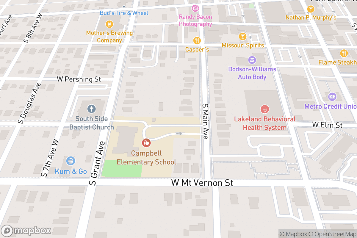 Map of Juanita K. Hammons Hall