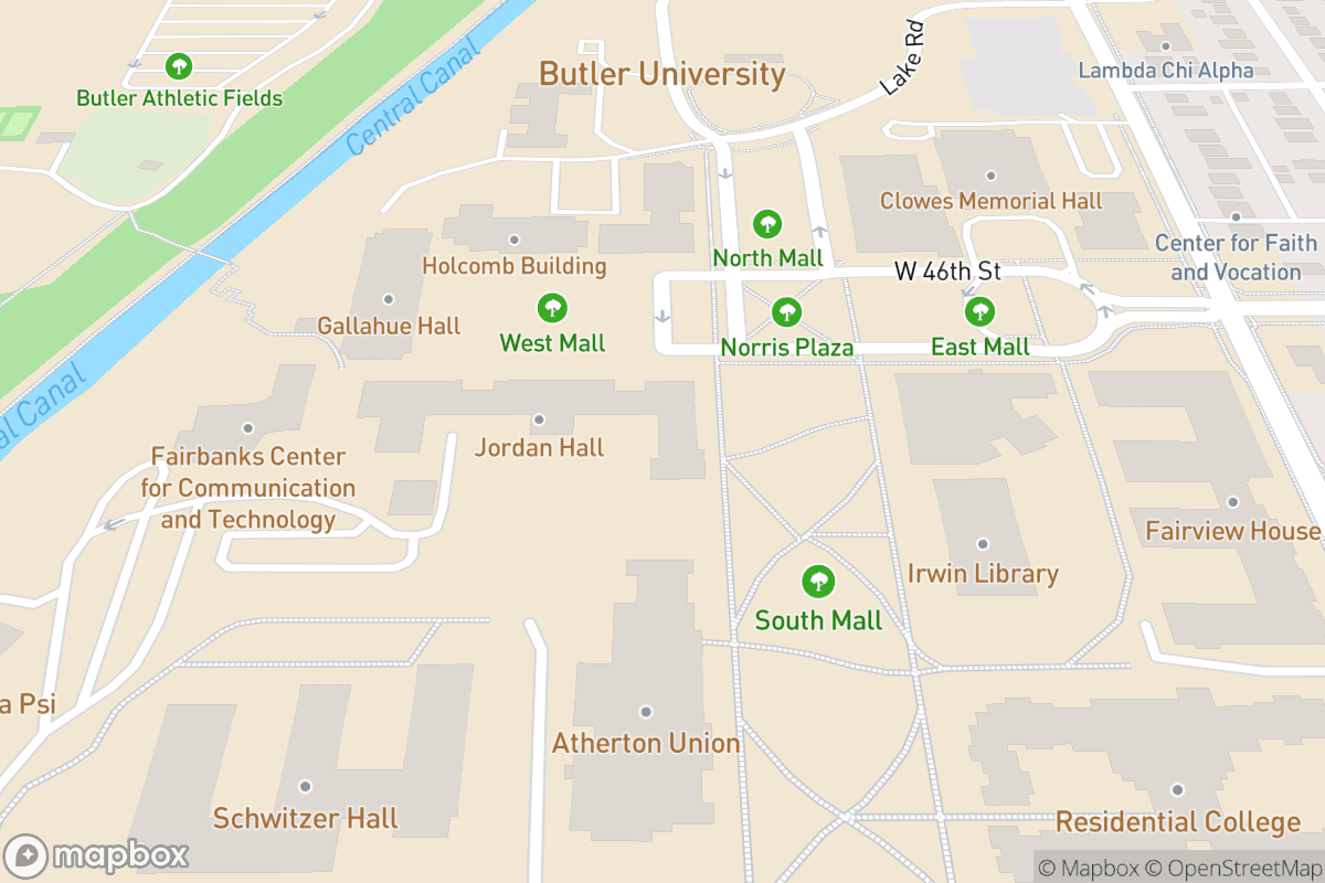 Map of Clowes Memorial Hall