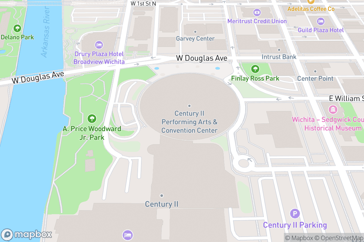 Map of Concert Hall at Century II