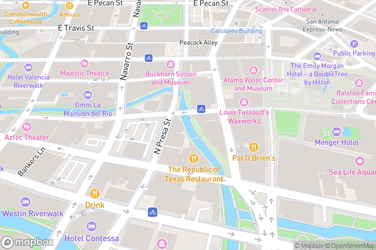 Map of Charline McCombs Empire Theatre