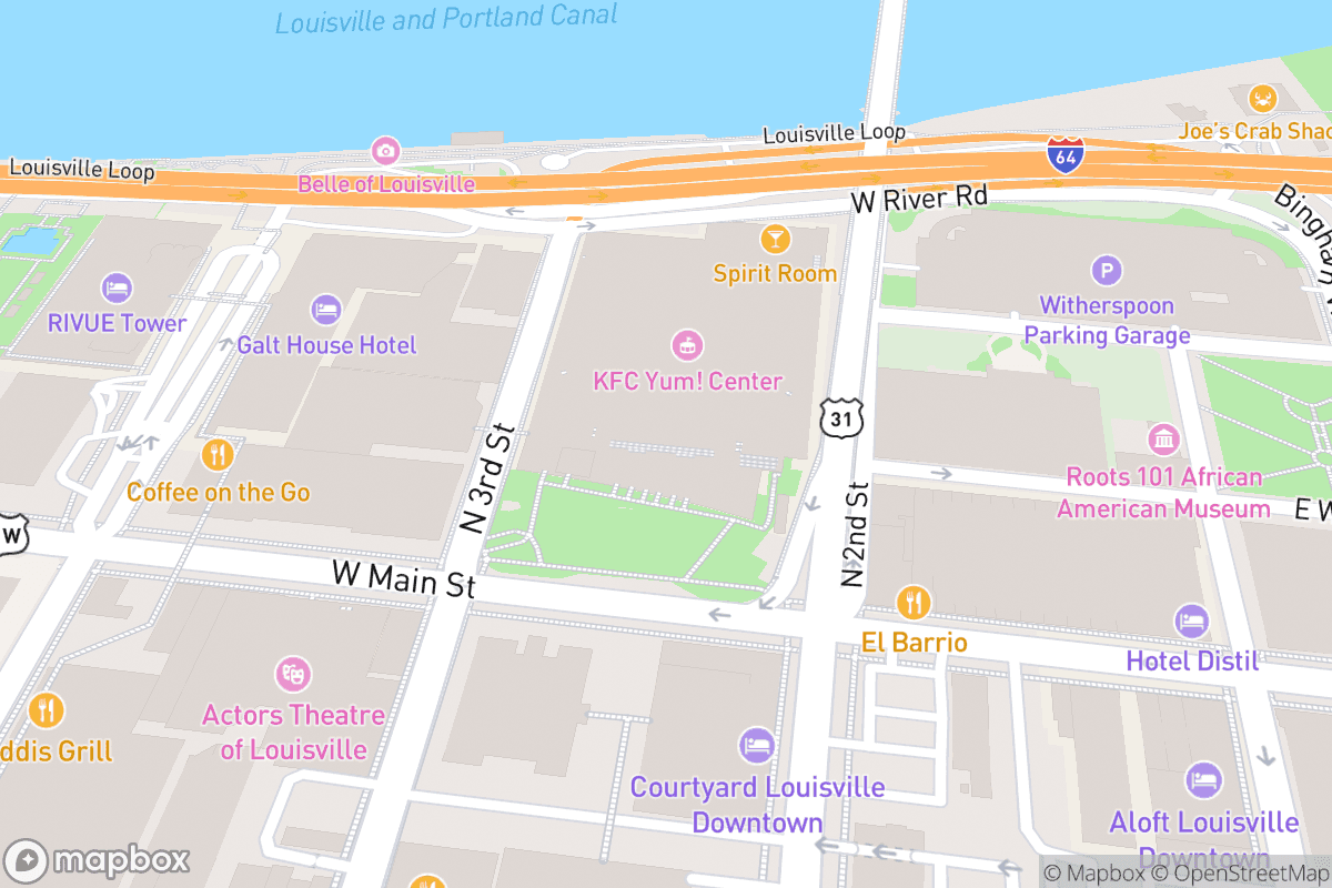 Map of KFC Yum! Center