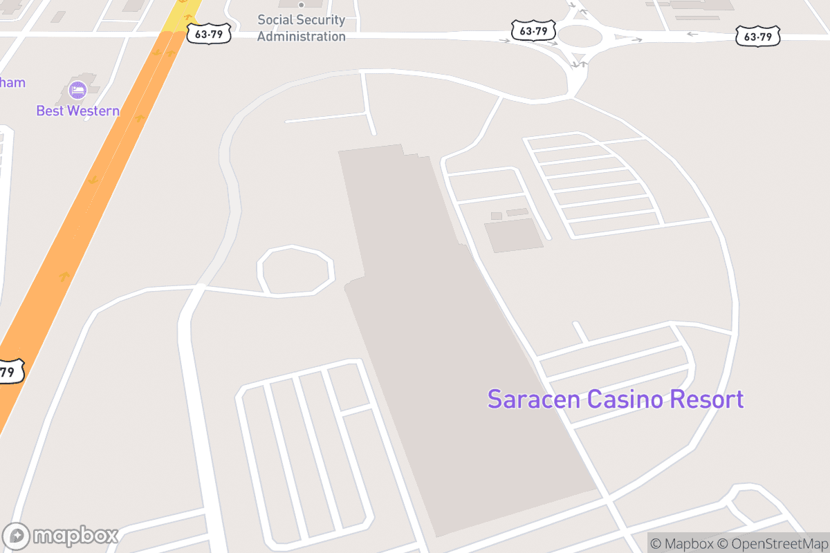 Map of Saracen Casino Resort