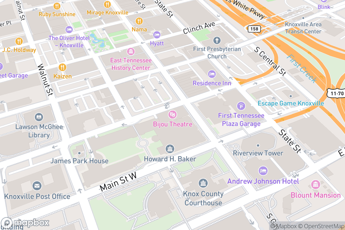 Map of Bijou Theatre
