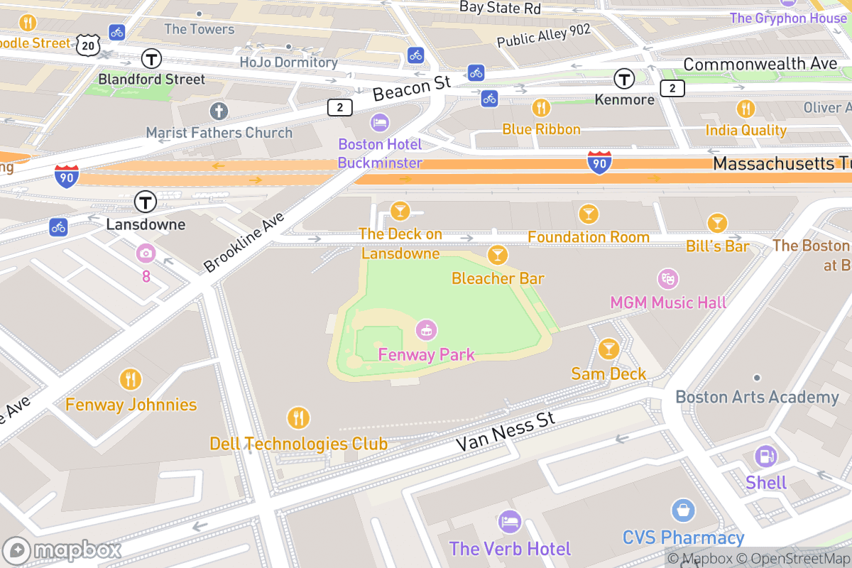 Map of MGM Music Hall at Fenway