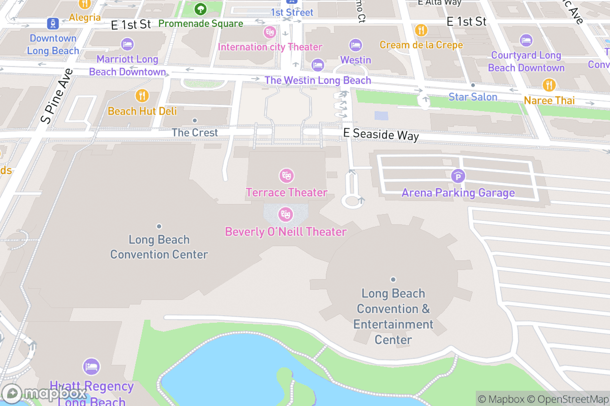 Map of Terrace Theater - Long Beach Convention and Entertainment Center