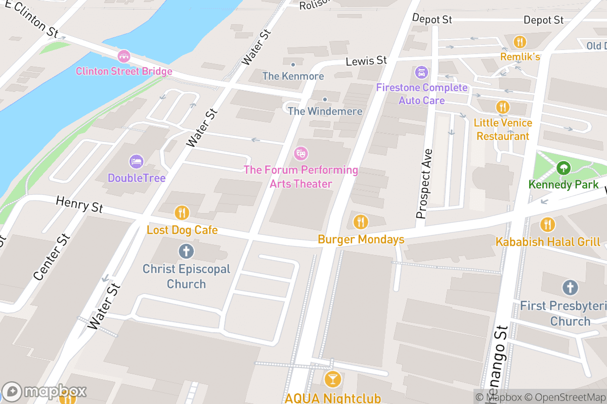 Map of Broome County Forum Theatre