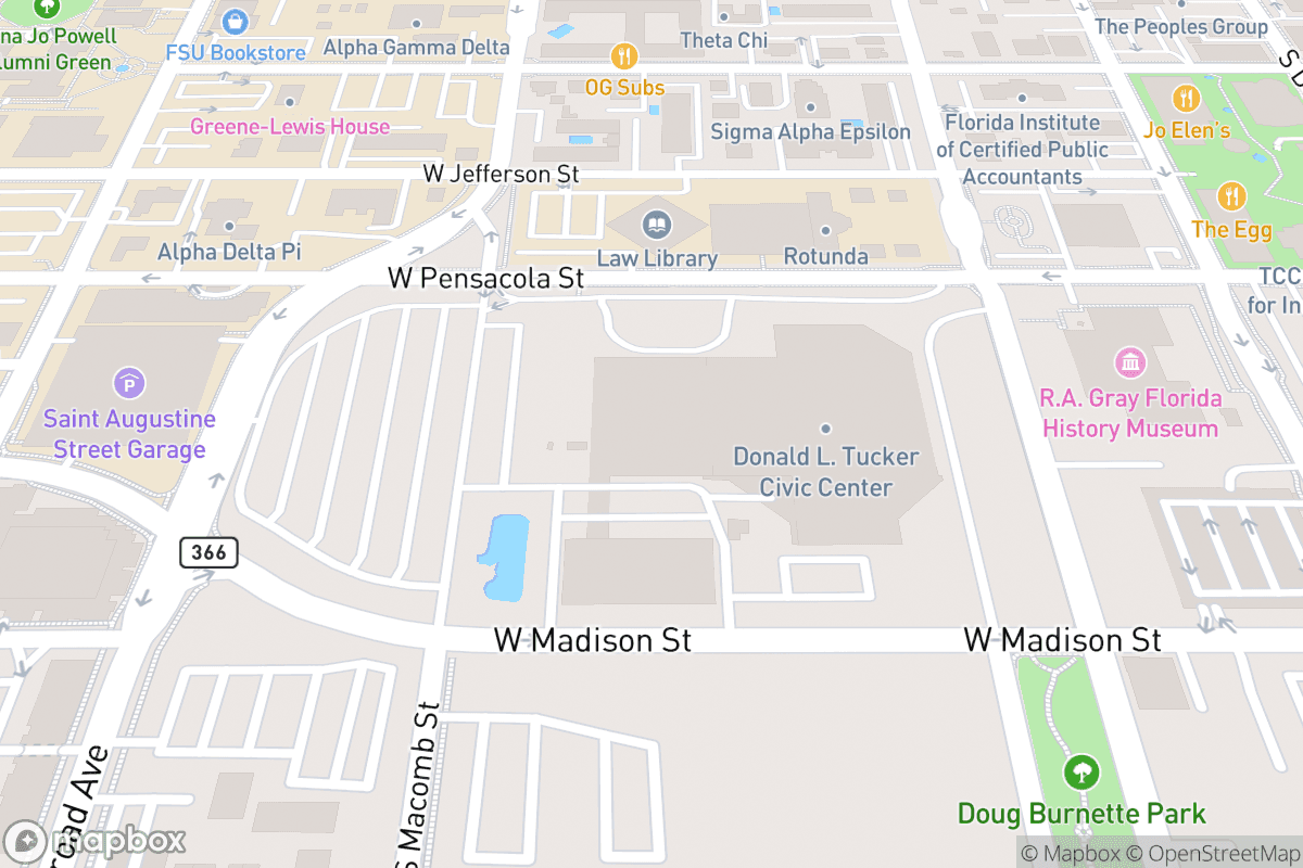 Map of Donald L. Tucker Civic Center