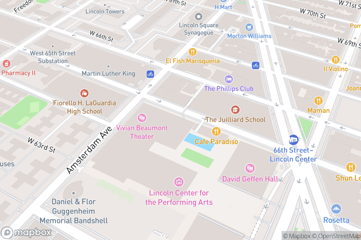 Map of Lincoln Center - Mitzi E. Newhouse Theater