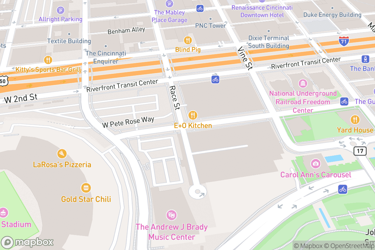 Map of The Andrew J Brady Music Center