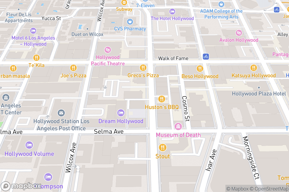 Map of The Hotel Cafe (Main Stage)