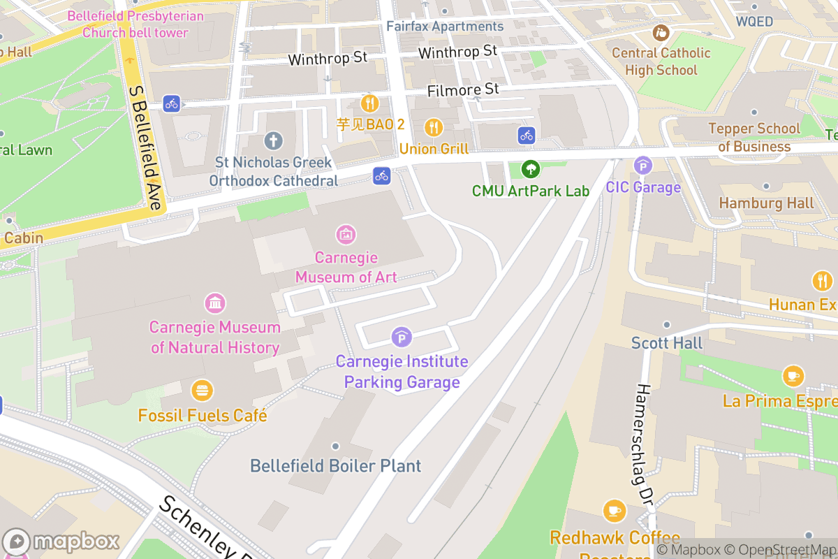 Map of Carnegie Music Hall of Oakland