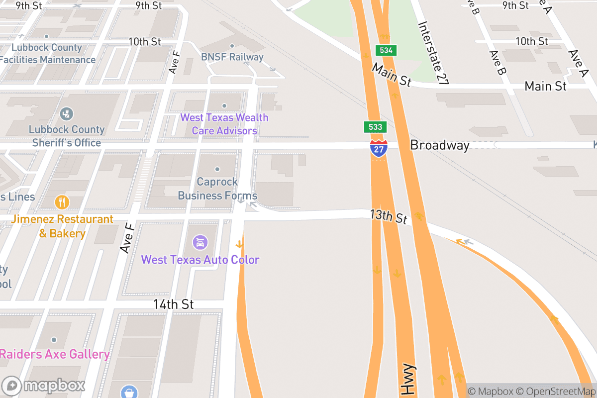 Map of Helen DeVitt Jones Theater at The Buddy Holly Hall