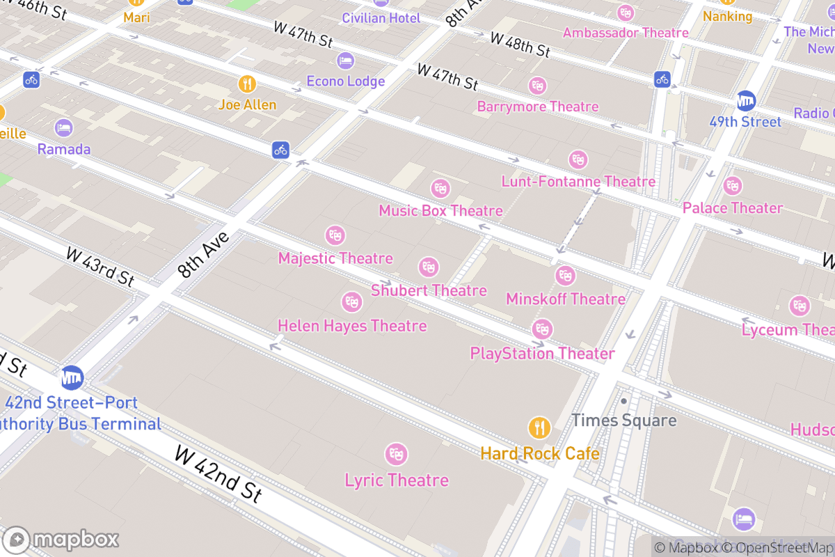 Map of Shubert Theatre
