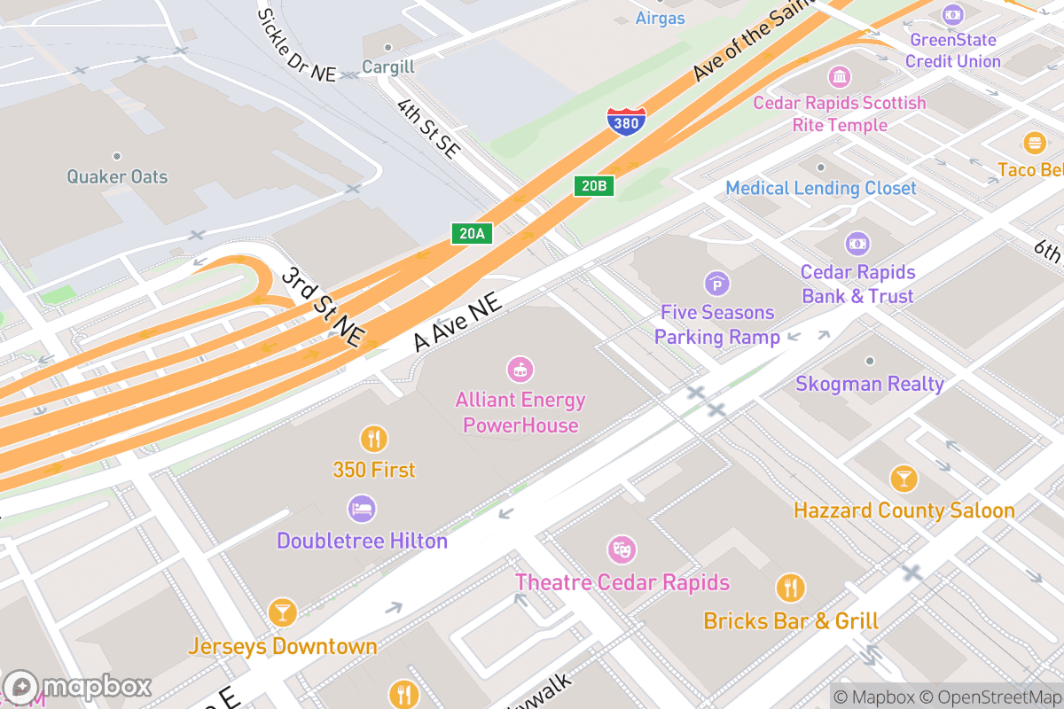 Map of Alliant Energy PowerHouse