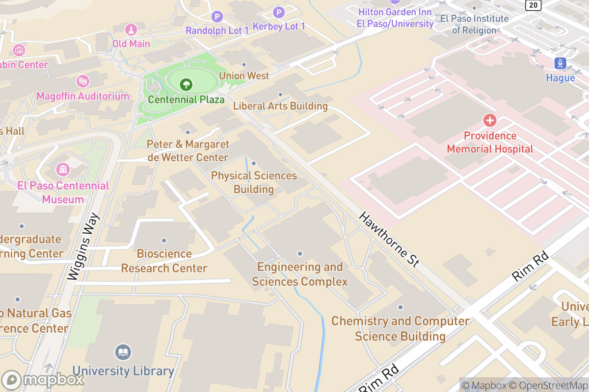 Map of UTEP Magoffin Auditorium