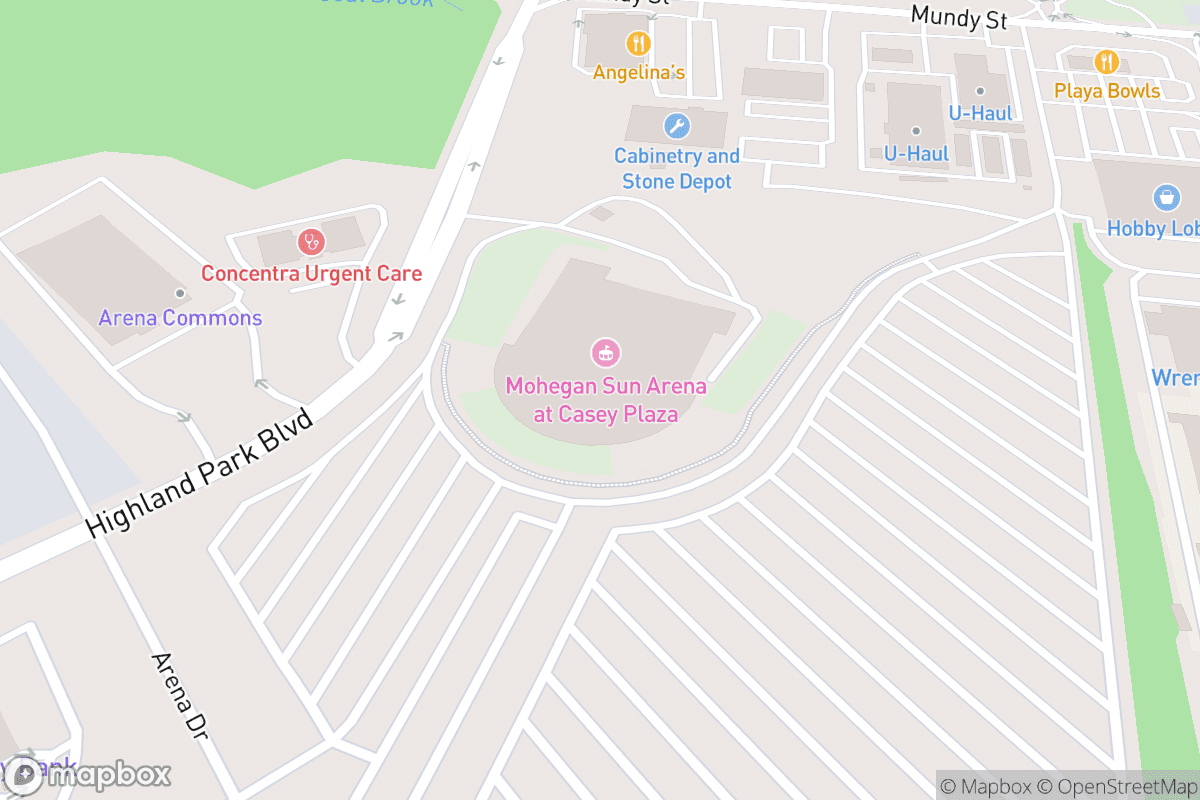 Map of Mohegan Arena at Casey Plaza