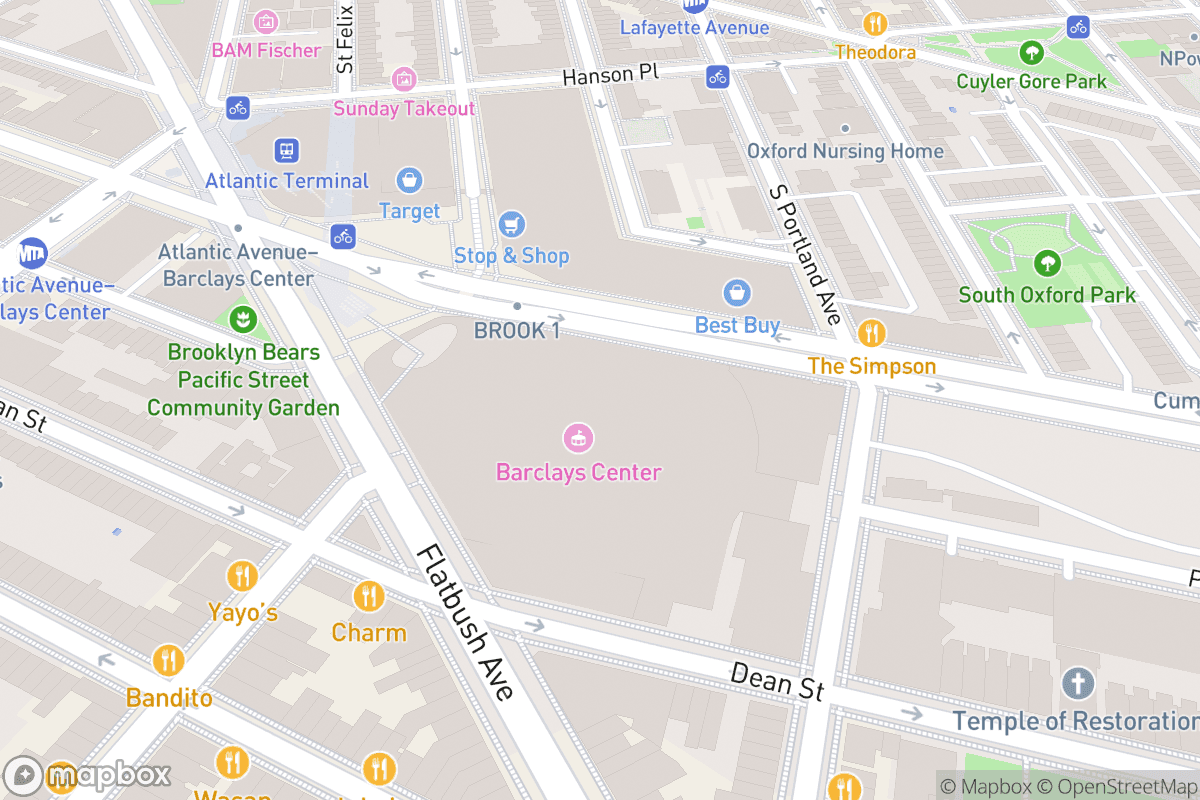 Map of Barclays Center