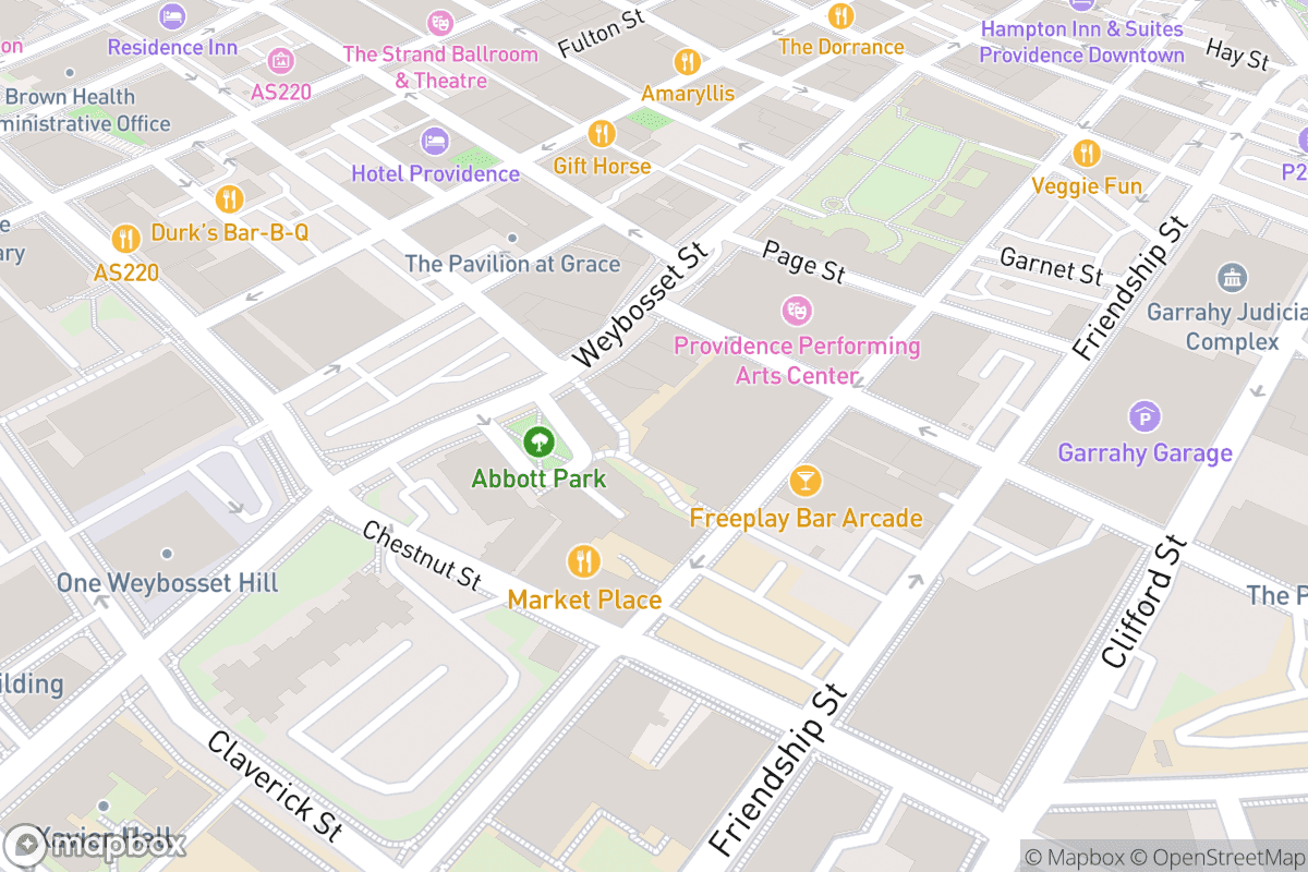 Map of Providence Performing Arts