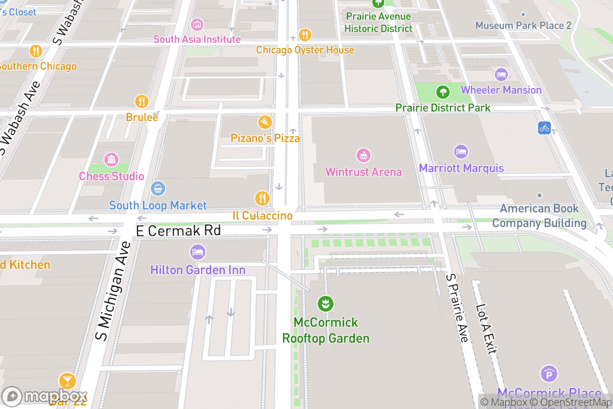 Map of Wintrust Arena