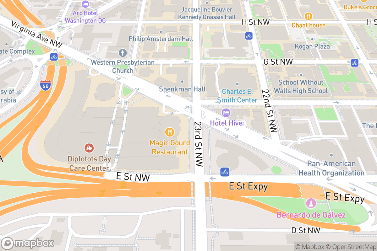 Map of DC Comedy Loft and Bier Baron Tavern