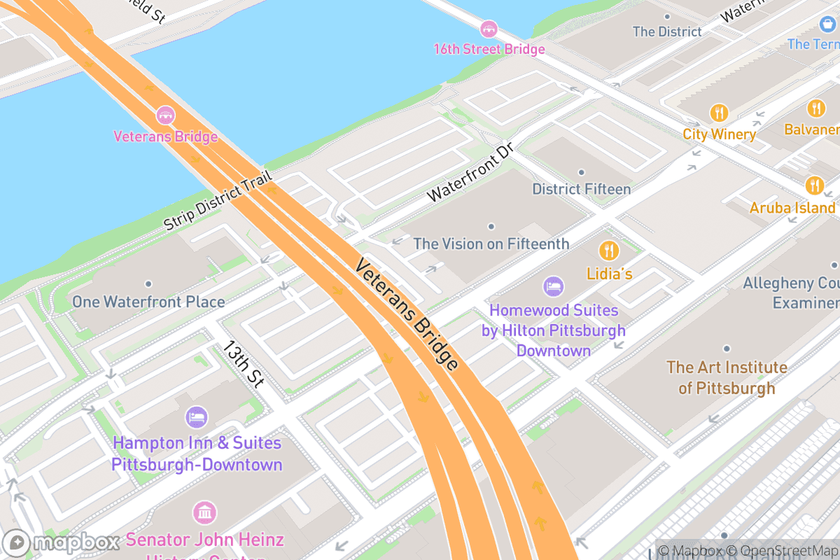 Map of Pittsburgh Winery