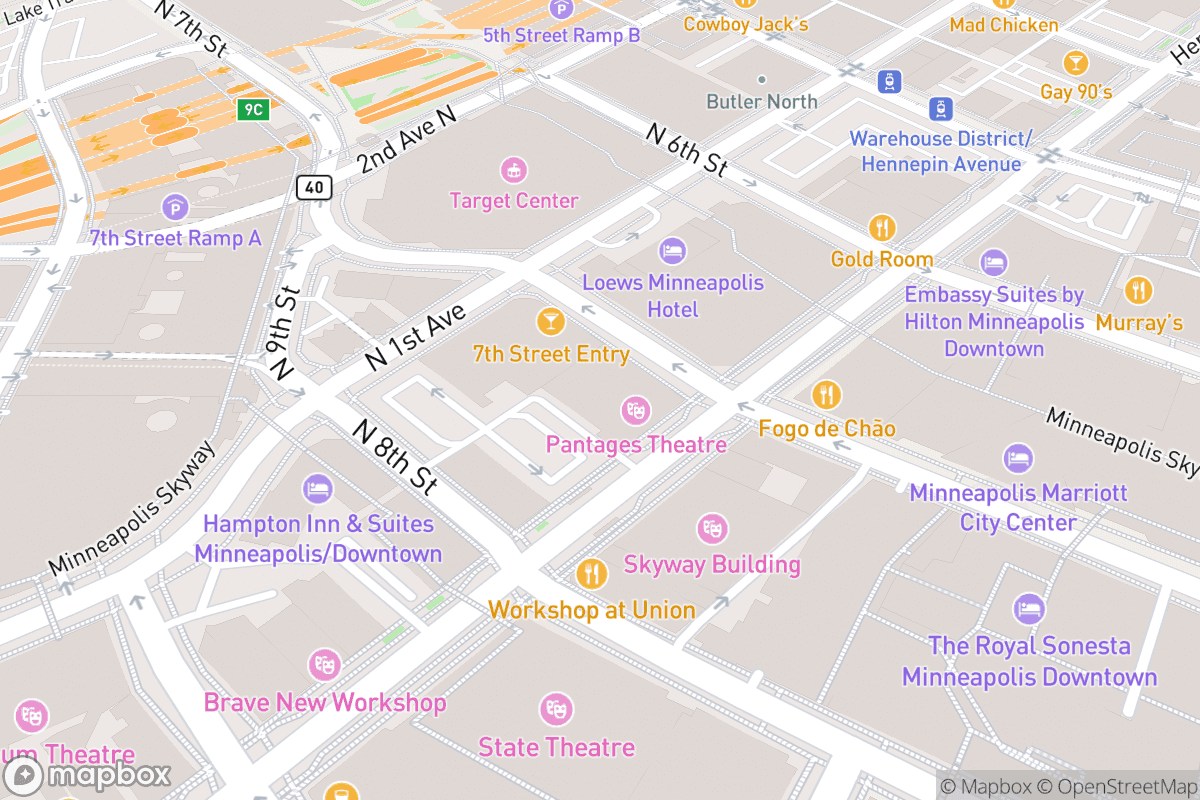 Map of Pantages Theatre